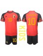Belgie Eden Hazard #10 Domácí dres pro děti MS 2022 Krátký Rukáv (+ trenýrky)